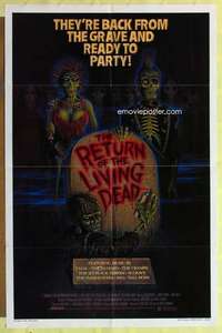 r751 RETURN OF THE LIVING DEAD one-sheet movie poster '85 glossy paper!