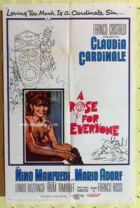 r781 ROSE FOR EVERYONE one-sheet movie poster '67 sexy Claudia Cardinale!