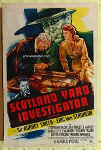 r793 SCOTLAND YARD INVESTIGATOR one-sheet movie poster R53 Von Stroheim
