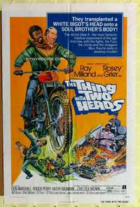 r873 THING WITH TWO HEADS one-sheet movie poster '72 wild wacky image!