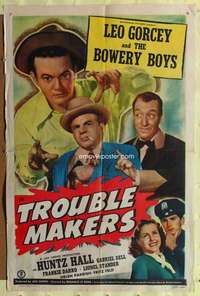 r889 TROUBLE MAKERS one-sheet movie poster '49 Leo Gorcey & Bowery Boys!
