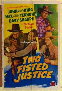 r894 TWO-FISTED JUSTICE one-sheet movie poster '43 The Range Busters!