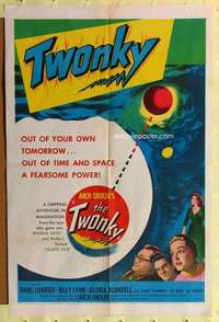 r896 TWONKY one-sheet movie poster '53 Oboler, wacky possessed TV sci-fi!