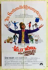r921 WILLY WONKA & THE CHOCOLATE FACTORY one-sheet movie poster '71 Wilder