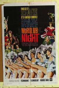r924 WORLD BY NIGHT one-sheet movie poster '61 sexy Italian showgirls!