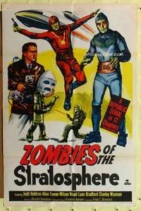 r930 ZOMBIES OF THE STRATOSPHERE one-sheet movie poster '52 Leonard Nimoy
