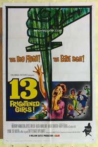 s003 13 FRIGHTENED GIRLS one-sheet movie poster '63 William Castle, horror!
