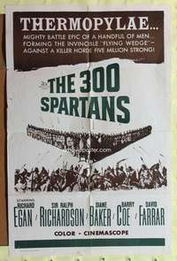 s008 300 SPARTANS military one-sheet movie poster '62 Richard Egan, Greek!