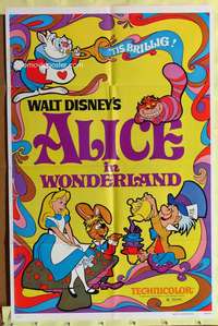 s021 ALICE IN WONDERLAND one-sheet movie poster R81 Walt Disney classic!