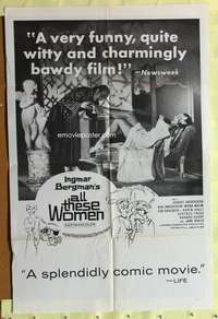 s026 ALL THESE WOMEN one-sheet movie poster '64 Ingmar Bergman, Swedish!