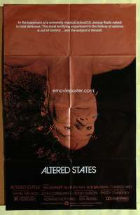 s027 ALTERED STATES foil one-sheet movie poster '80 William Hurt, Chayefsky
