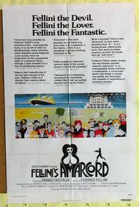s029 AMARCORD one-sheet movie poster '74 Federico Fellini classic comedy!