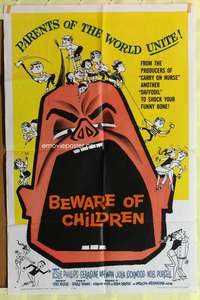 s050 BEWARE OF CHILDREN one-sheet movie poster '61 English comedy!