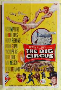 s053 BIG CIRCUS one-sheet movie poster '59 Victor Mature, Red Buttons