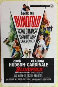 s082 BLINDFOLD one-sheet movie poster '66 Rock Hudson, Cardinale