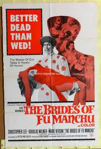 s109 BRIDES OF FU MANCHU one-sheet movie poster '66 Christopher Lee