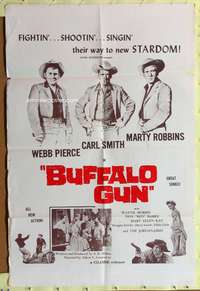 s120 BUFFALO GUN one-sheet movie poster '61 Grand Ole Opry's Top Trio!