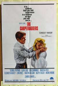 s156 CARPETBAGGERS one-sheet movie poster '64 George Peppard, Alan Ladd