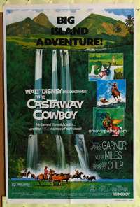s166 CASTAWAY COWBOY one-sheet movie poster '74 Disney, James Garner