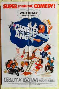 s185 CHARLEY & THE ANGEL one-sheet movie poster '73 Walt Disney, MacMurray