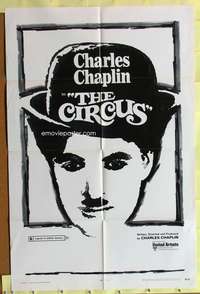 s199 CIRCUS one-sheet movie poster R70 Charlie Chaplin slapstick classic!