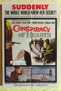 s211 CONSPIRACY OF HEARTS one-sheet movie poster '60 Lili Palmer, Syms