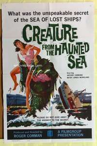 s223 CREATURE FROM THE HAUNTED SEA one-sheet movie poster '61 Roger Corman