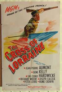 s225 CROSS OF LORRAINE one-sheet movie poster '44 Aumont, Kelly