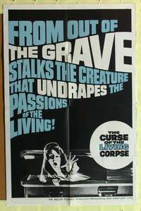 s227 CURSE OF THE LIVING CORPSE one-sheet movie poster '64 from the grave!