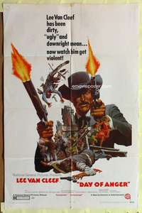 s233 DAY OF ANGER one-sheet movie poster '69 Van Cleef, spaghetti western!