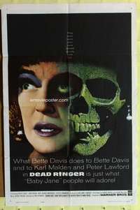 s239 DEAD RINGER one-sheet movie poster '64 Bette Davis skull image!