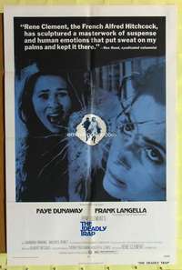 s243 DEADLY TRAP one-sheet movie poster '72 Fay Dunaway, Frank Langella