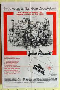 s245 DEAR BRIGITTE one-sheet movie poster '65 Jimmy Stewart, Jack Davis art!