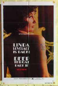 s253 DEEP THROAT 2 one-sheet movie poster '74 Linda Lovelace sexploitation!