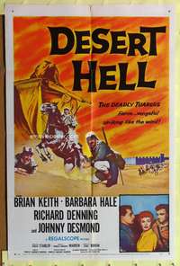 s259 DESERT HELL one-sheet movie poster '58 Brian Keith, Barbara Hale