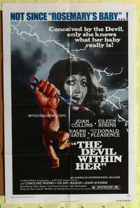 s267 DEVIL WITHIN HER one-sheet movie poster '76 Joan Collins, horror!