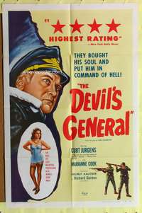 s269 DEVIL'S GENERAL one-sheet movie poster '57 Curt Jurgens, German!