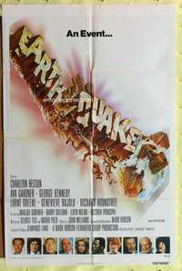 s292 EARTHQUAKE one-sheet movie poster '74 Charlton Heston, Ava Gardner