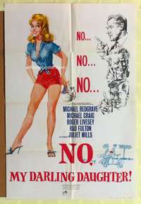 s595 NO MY DARLING DAUGHTER English one-sheet movie poster '61 Juliet Mills
