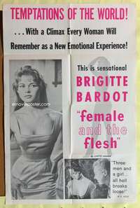 s508 LIGHT ACROSS THE STREET 1sh '57 sexy Brigitte Bardot in Female and the Flesh!