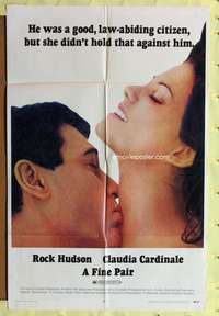 s316 FINE PAIR one-sheet movie poster '69 Rock Hudson, Claudia Cardinale