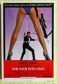s339 FOR YOUR EYES ONLY one-sheet movie poster '81 Moore as James Bond!