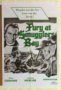 s351 FURY AT SMUGGLERS' BAY one-sheet movie poster '61 Peter Cushing