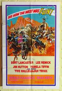 s388 HALLELUJAH TRAIL one-sheet movie poster '65 Burt Lancaster, Remick