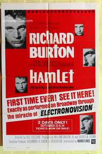 s390 HAMLET one-sheet movie poster '64 Richard Burton, Shakespeare