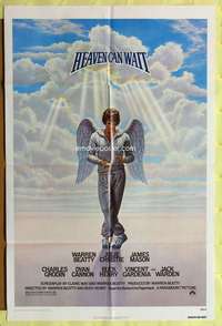 s413 HEAVEN CAN WAIT one-sheet movie poster '78 Warren Beatty, football!
