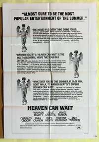 s414 HEAVEN CAN WAIT one-sheet movie poster '78 Warren Beatty, reviews!
