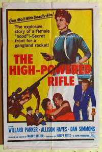 s435 HIGH-POWERED RIFLE one-sheet movie poster '60 sexy Allison Hayes!