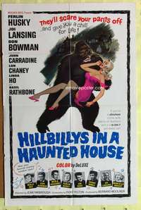 s436 HILLBILLYS IN A HAUNTED HOUSE one-sheet movie poster '67 Chaney Jr.