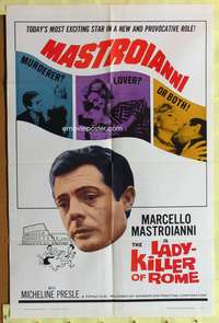 s497 LADYKILLER OF ROME one-sheet movie poster '61 Marcello Mastroianni